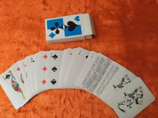Vintage playing cards satin rare retro USSR set of 54 playing cards 2