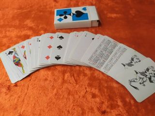 Vintage playing cards satin rare retro USSR set of 54 playing cards 3