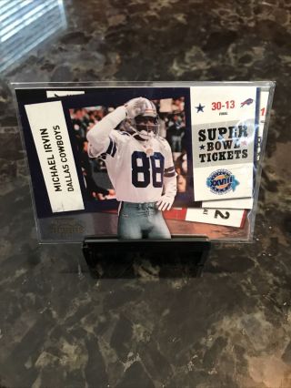 2010 Playoff Contenders Bowl Ticket 51 Michael Irvin Cowboys 65/100 Rare