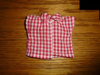 Vintage Terri Lee Doll Blouse Only Red White Check Rare