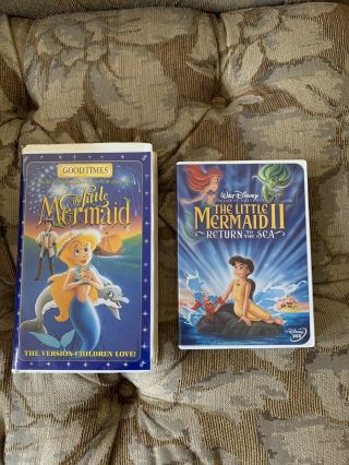 Rare The Little Mermaid Vhs And Return To The Sea Dvd Set