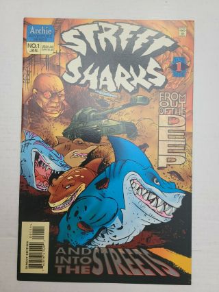 Street Sharks 1 - Archie Adventure Series - May 1996 - Direct Edition Rare