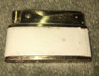 Vintage Rare Bomart Brass Toned Leather Wrapped Cigarette Lighter