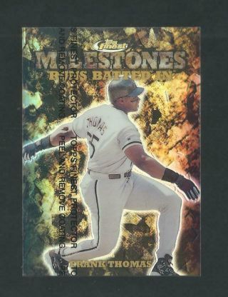 1999 Topps Finest Milestones Frank Thomas White Sox Refractor Rare Sp 0709/1400