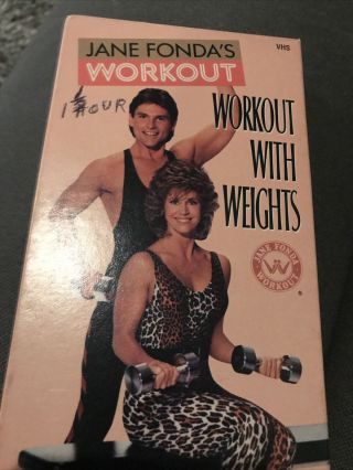 Jane Fonda Workout Vhs Video Tape Workout With Weights Rare 1987 Exercise