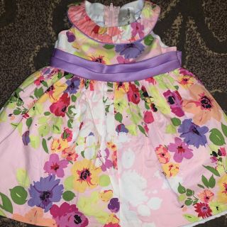 Baby Girls Rare Editions Pink Floral Easter Dress Sz 6/9 Months