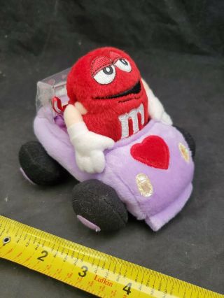 Red M&m Rare Pull String Galerie Plush Stuffed 5 " Vibrating Car Valentine 