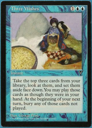 Three Wishes Visions Nm Blue Rare Magic The Gathering Card (id 188152) Abugames