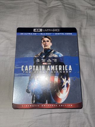 Captain America: The First Avenger 4k With Rare Slipcover,  No Digital Code