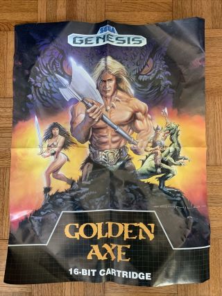 Sega Genesis Poster Insert - Golden Axe - Vintage Rare