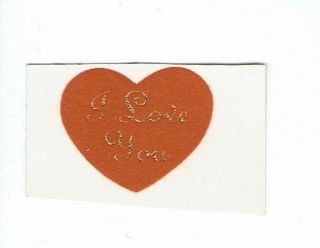 Rare Vintage Personal Expressions Fuzzy Stickers I Love You Red Heart