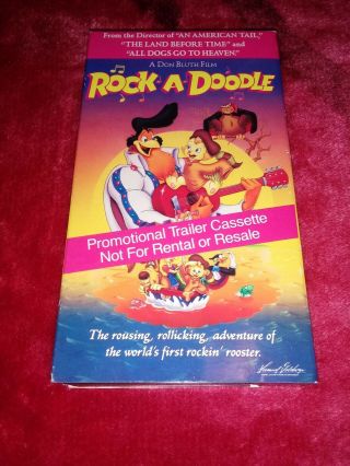 Rock - A - Doodle Vhs Hbo Video 1999 Promo Demo Screener Rare Promotional