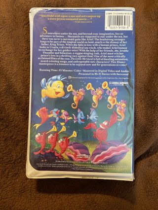 Disney The Little Mermaid (VHS,  1989,  Diamond Edition) Rare Banned Artwork Cover 2