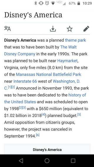 Disney America promotional pinback button (1993 - 94) rare 3
