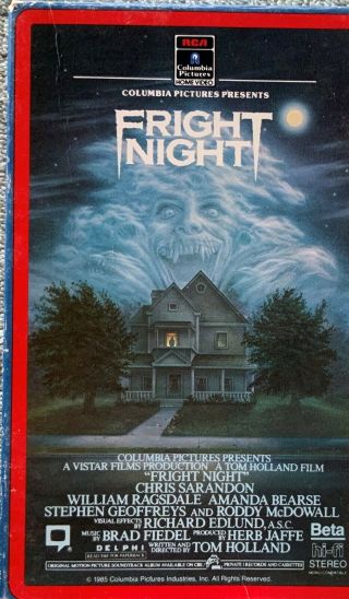1985 Betamax Movie Fright Night Horror Vampire Thriller (very Rare)