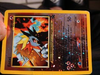 Ultra Rare First Edition 1995 - 2001 Pokemon Card Entei Holo Played