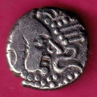 Ancient India Gadhaya Dynesty King Portrait Rare Silver Coin Eg34