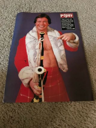 Vintage Rowdy Roddy Piper Wwf Wrestling Pinup Photo 1980s 1990s Wcw Rare