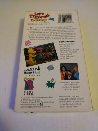 Barney & Friends - Lets Pretend With Barney 1993 VHS RARE TAPE OOP HTF 2