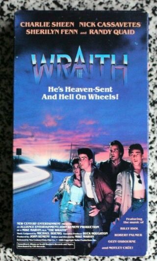 The Wraith Vhs 1986 Rare Charlie Sheen Randy Quaid Sci - Fi Action Fantasy