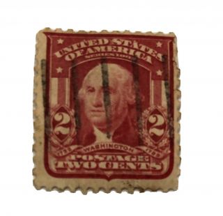 Us Postal Rare George Washington 2 Cent Stamp Red