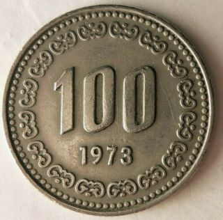 1973 South Korea 100 Won - Rare Date - - Korea Bin Zz