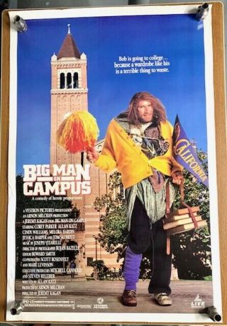 Big Man On Campus (1989) Rare Vintage Vestron Video Store Movie Poster (27x41)