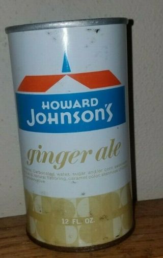 Vintage Rare Howard Johnson’s Ginger Ale Soda Pop Can Straight Steel