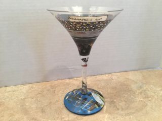 Lolita Indianapolis 500 Hand Painted Martini Glass W/recipe Rare Indy 500