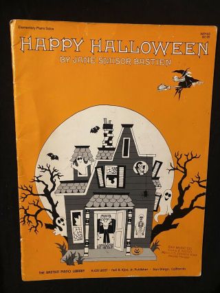 Happy Halloween Rare Vintage Songbook Sheet Music Witch Pumpkin Ghosts