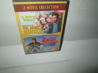 Disney Mighty Ducks 1 & 2 Rare Double Feature Dvd Hockey Emilio Estevez