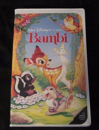 Disney Bambi Rare Black Diamond Classic Vhs Movie In Clam Shell Case
