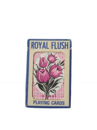 Very Rare Royal Flush Brand Tulips Opon Deck Of Playing Cards