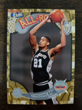 Tim Duncan Rare 1997 - 98 Fleer Ultra All Rookie Card Rc 1 Of 15 Nm - M,