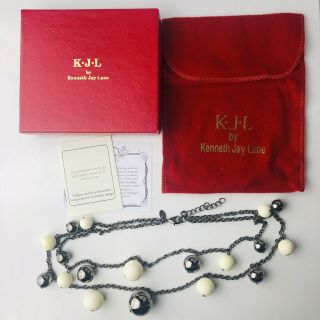 Rare Vintage Kenneth Jay Lane K.  J.  L Qvc “bubbly Bauble Necklace” 17” Signed