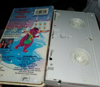 BARNEY - WAITING FOR SANTA SING ALONG VHS 1992 Rare 2