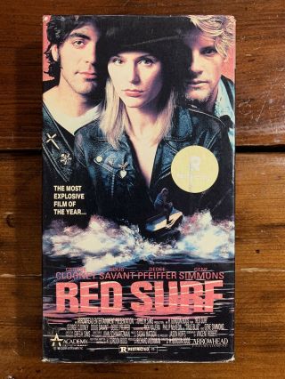 Red Surf Vhs Academy Action Horror Sov Htf Oop Cult Rare Gene Simmons Coke Kiss