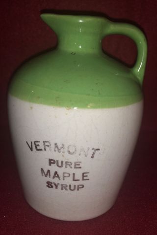 Rare Vintage Hoss Pottery Stoneware Vermont Maple Syrup Jug.  Usa
