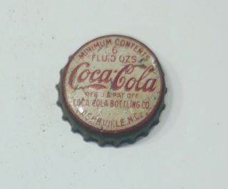 Rare Vintage Coca Cola Soda Bottle Cap Cork,  Ashville,  North Carolina