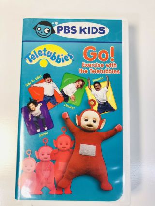 Go Exercise With The Teletubbies Vhs 2001 Rare Clamshell Case