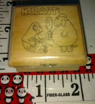 Hair Appointment,  Monkey Sheep,  Mostly Animals,  Rare,  E7,  Rubber,  Stamp,  Wood