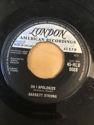 Barrett Strong Money That’s What I Want Very Rare Soul 45 1960 London 7” Vg,  Uk