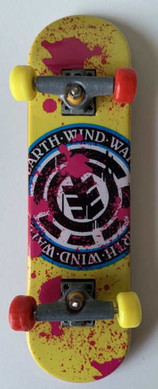 Rare Vintage Tech Deck Element 96mm Graffiti Pink& Yellow Fingerboard Skateboard