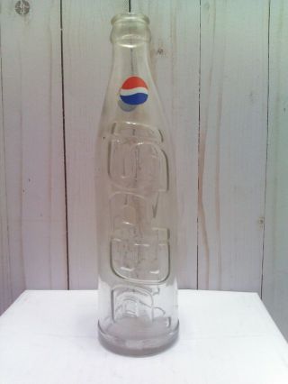 Vintage Collectible Pepsi Cola Classic Raised Letter Glass Bottle Rare