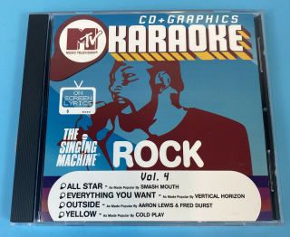 The Singing Machine Mtv Karaoke Disc Rock Vol 4 Cd,  G Very Disc Rare
