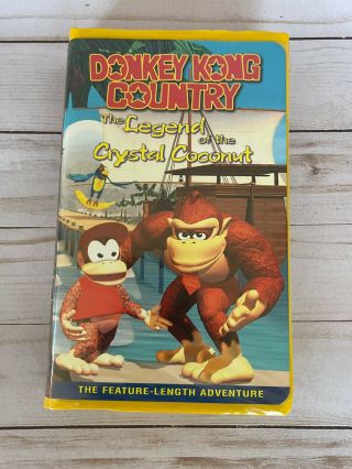 Nintendo Donkey Kong Country Legend Of Crystal Coconut Vhs Video Tape Rare