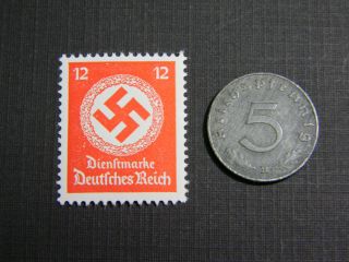 Rare Ww2 German 5 Reichspfennig Coin World War Two Ww2 With Scarce Red Stamp