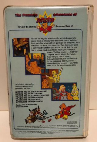 VHS The Premier Adventure of SUPERTED Walt Disney Clamshell case RARE 3