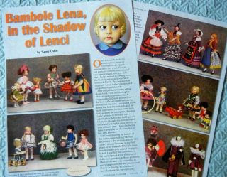 Rare History Article - Antique Early Lenci - Type Cloth Dolls Of Bambole Lena