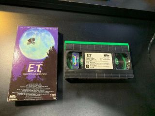 E.  T.  The Extra - Terrestrial Et Vhs 1982 Black & Green Cassette Rare Collectible